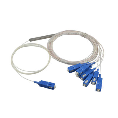 1 × 8 PLC Fiber Optik Bölücü, ABS Paket, FTTX ağları için 0.9mm Kablo / PON Ağları